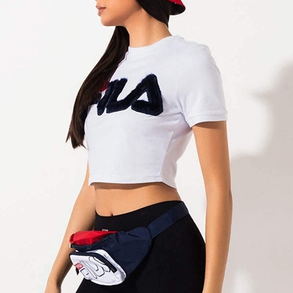 FILA Barbara Faux Fur Logo Ring Tee - Picture 2 of 5